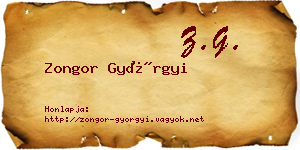 Zongor Györgyi névjegykártya